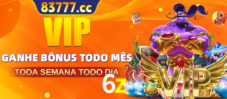 Banner promocional do 6z oferecendo 100% de recompensas adicionais contínuas para quem fizer o login diário (Daily sign-in), com um mascote de coelho.