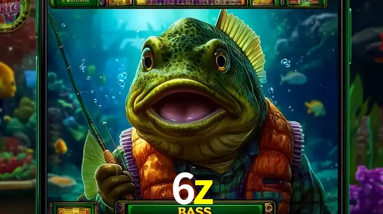 Personagem de peixe pescador do popular jogo de slot com tema de pescaria, uma das emocionantes opções de caça-níqueis para jogar e ganhar no cassino 6z.